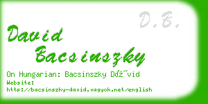 david bacsinszky business card